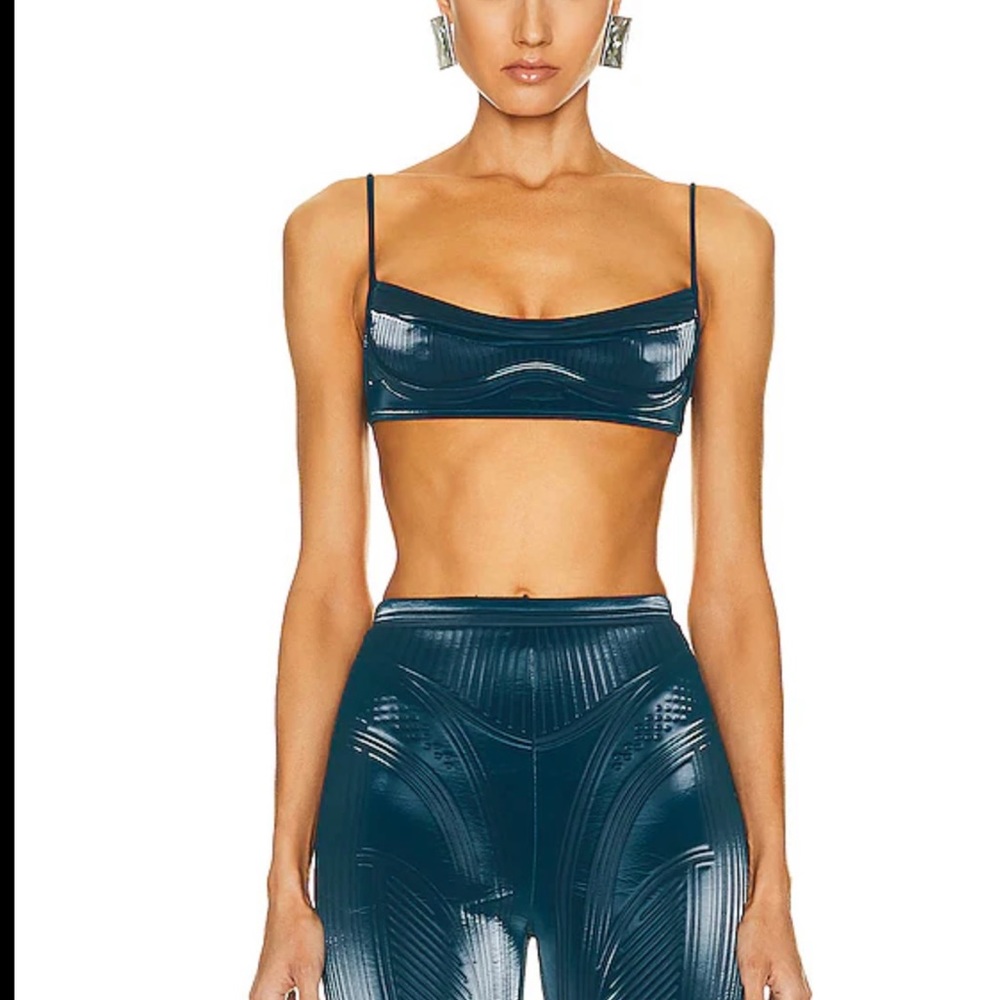 Mugler teal bra top , size 36 never been worn